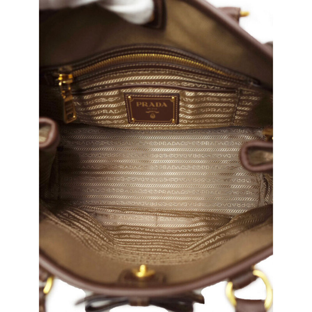 Prada Logo Jacquard 2Way handbag Tan Brown - Picture 3 of 9